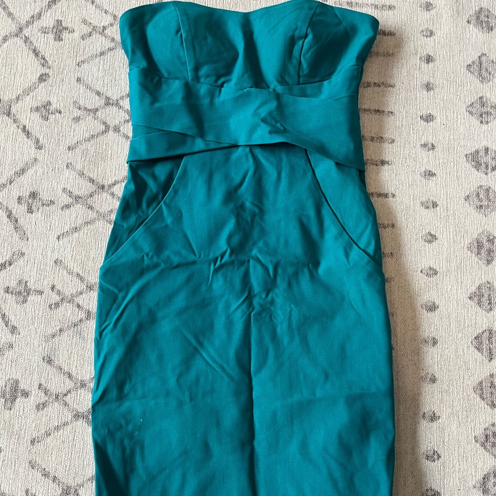 Teeze Me Strapless Teal Dress